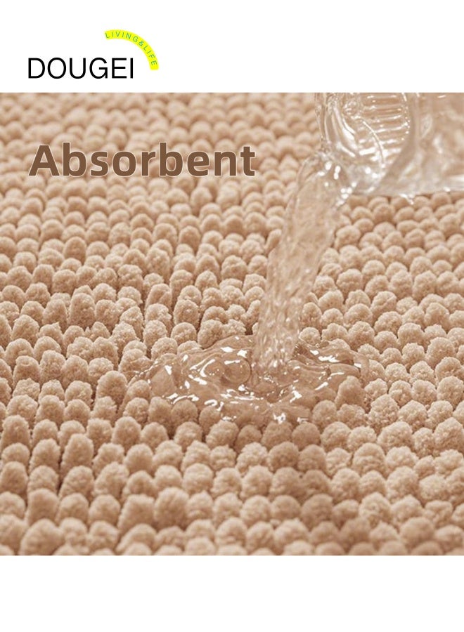 DOUGEI Bathroom Rug Mat, 40x60 cm Anti-Slip Extra Soft and Absorbent Shaggy Rugs, Washable Bathroom Rugs and Mats for Shower, Plush Carpet Mats for Tub, Shower Bath Room Floor Mats - Image 4