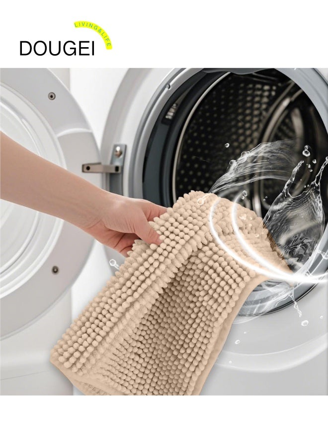 DOUGEI Bathroom Rug Mat, 40x60 cm Anti-Slip Extra Soft and Absorbent Shaggy Rugs, Washable Bathroom Rugs and Mats for Shower, Plush Carpet Mats for Tub, Shower Bath Room Floor Mats - Image 5