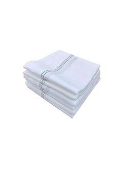 Garden Of Arts Men's Premium White Base Coloured Border Cotton Handkerchief set of 3 piece