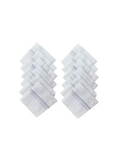 Garden Of Arts Garden Of Arts Men's Premium White Base Coloured Border Cotton Handkerchief set of 3 piece  - Image 4