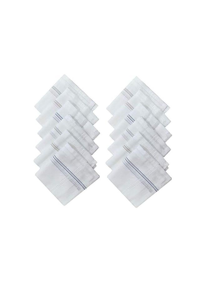 Garden Of Arts - Garden Of Arts Men's Premium White Base Coloured Border Cotton Handkerchief set of 3 piece - Image 1