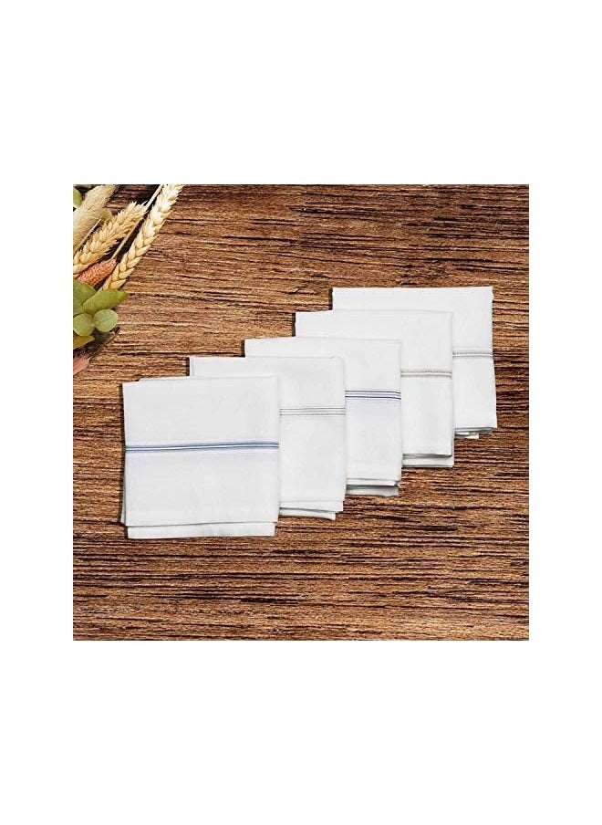 Garden Of Arts - Garden Of Arts Men's Premium White Base Coloured Border Cotton Handkerchief set of 3 piece - Image 1