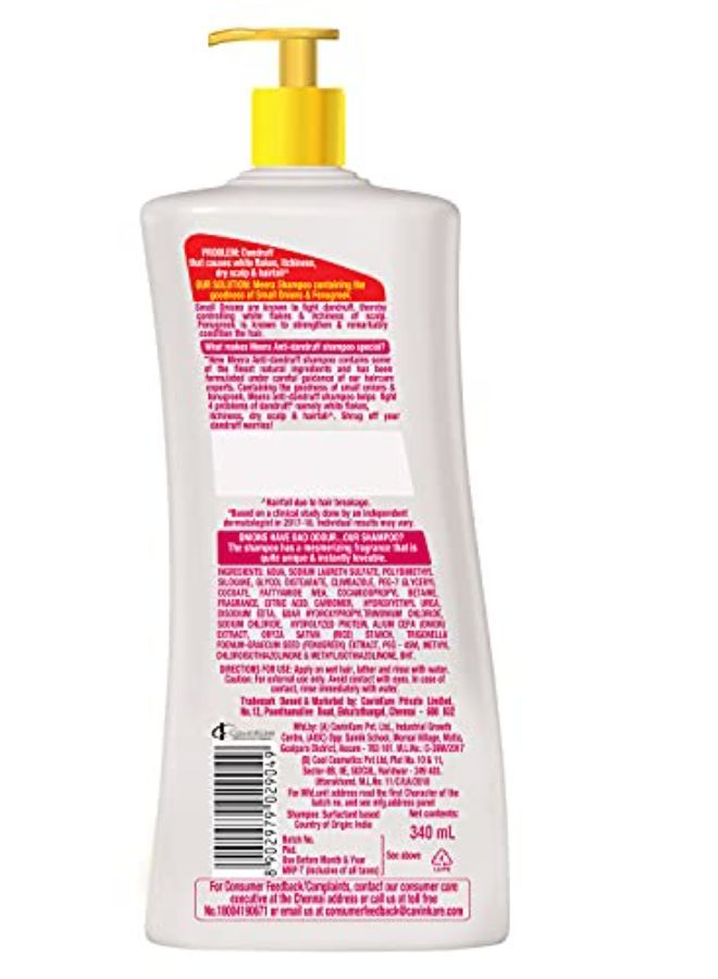 MEERA Anti Dandruff Shampoo, White,340Ml - Image 2