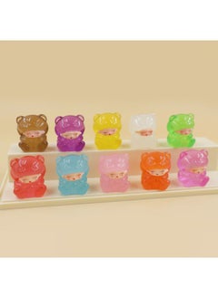 Generic [Yunmeng Series Collection] Solid Luminous Bear Gummy Resin Ornament Pair-to-Pair Push Pushing Blind Bag-Color:Solid Color Yunmeng Little Flying Rabbit [10 Color Mixed Hair]-Specifications:One [bulk] For Complete Sets, Please Order In Multiples Of 10  - Image 5