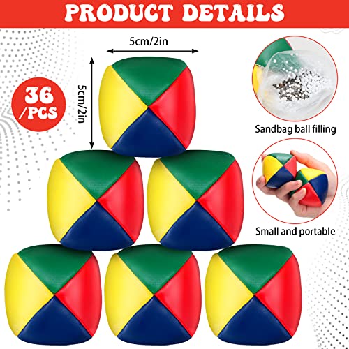 Leitee 36 Pcs Juggling Balls for Beginners 2 Inch Small Soft Durable Colorful Juggling Balls Bulk for AdultsBlue Yellow Red Green - Image 5
