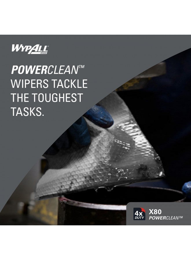 WypAll WypAll® PowerClean X80 Heavy Duty Cloths (41026), Quarterfold, Extended Use Towels, White (50 Sheets/Pack, 4 Packs/Case, 200 Sheets/Case) - Image 4