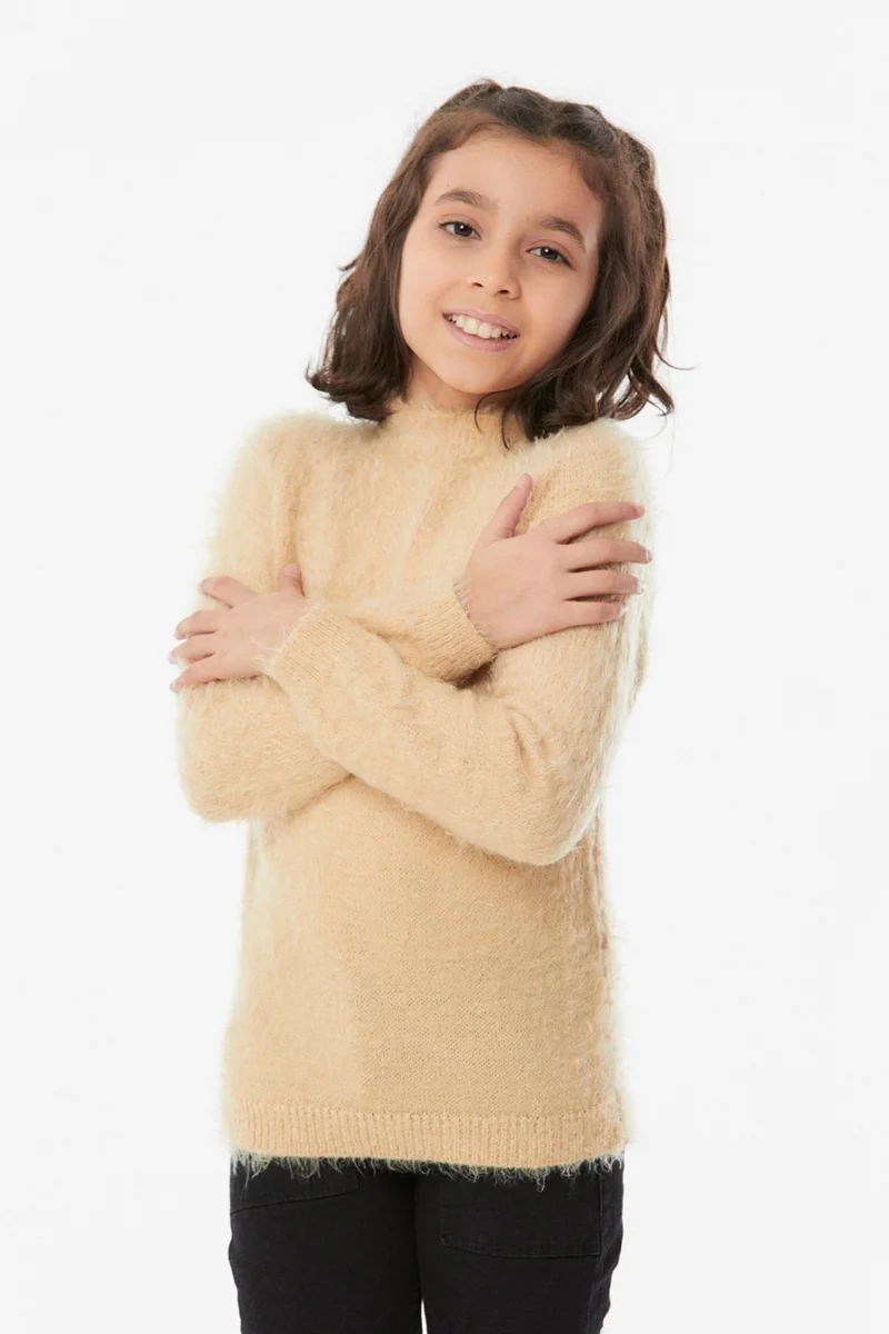 فولامودا Bearded High Collar Girl's Sweater