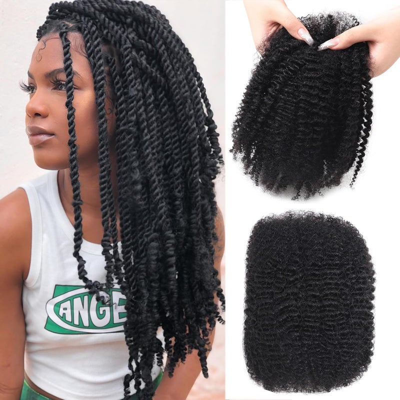 Afro Kinkys Bulk Human Hair 14 Inch 45g5gPack for Dreadlock ExtensionsRepair Locs Twists and Braids Afro Kinky Curly bulk 100 Human Hair Natural Black Color Natural Black 14 inch