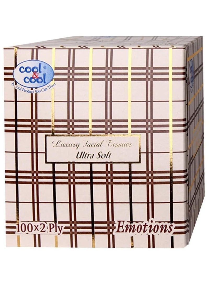 Cool & Cool Cool & Cool Emotion Embossed Facial Tissues 100's 2 Ply - Soft, Soothing, and Convenient Box Pack for Refreshing Comfort  - Image 1