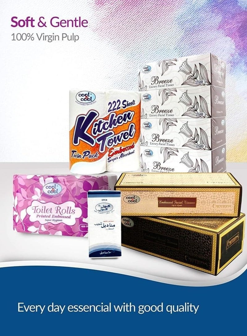 Cool & Cool Cool & Cool Emotion Embossed Facial Tissues 100's 2 Ply - Soft, Soothing, and Convenient Box Pack for Refreshing Comfort  - Image 5