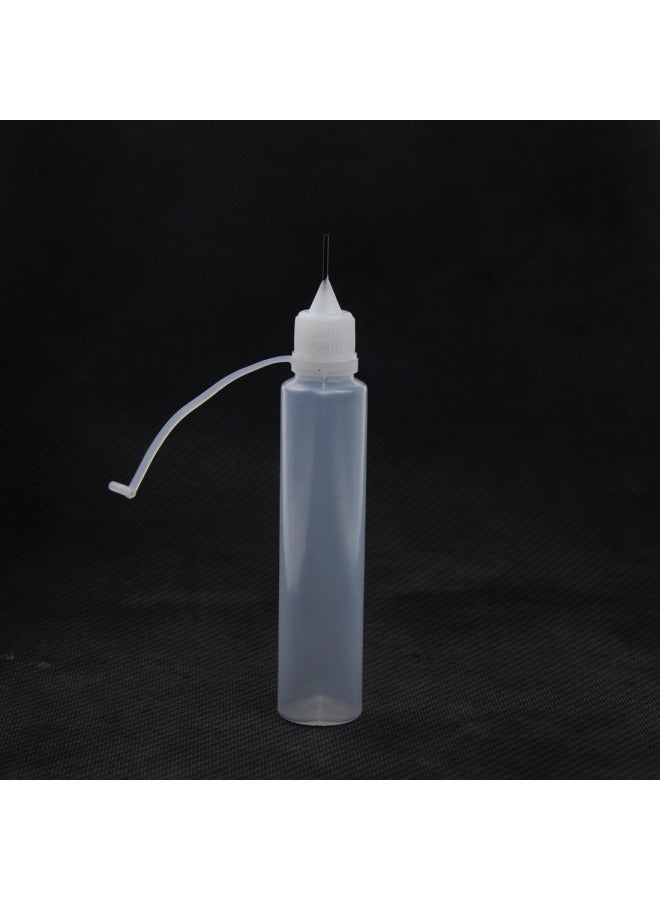 Make-up Water Is Bottled 5ml 10ML 20ml 50ml Syringe Bottle Pointed Mouth Empty Bottle PET Bottle Dispensing Bottle-Color:30ml Needle Tube Long Bottle White  - Image 1