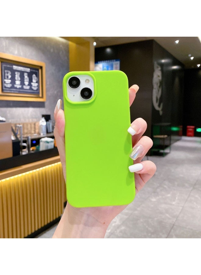 NIBEMINENT Solid Color Half Pack Matte Protective TPU Case Cover For iPhone 15 Pro Max, Fluorescent Green - Image 1