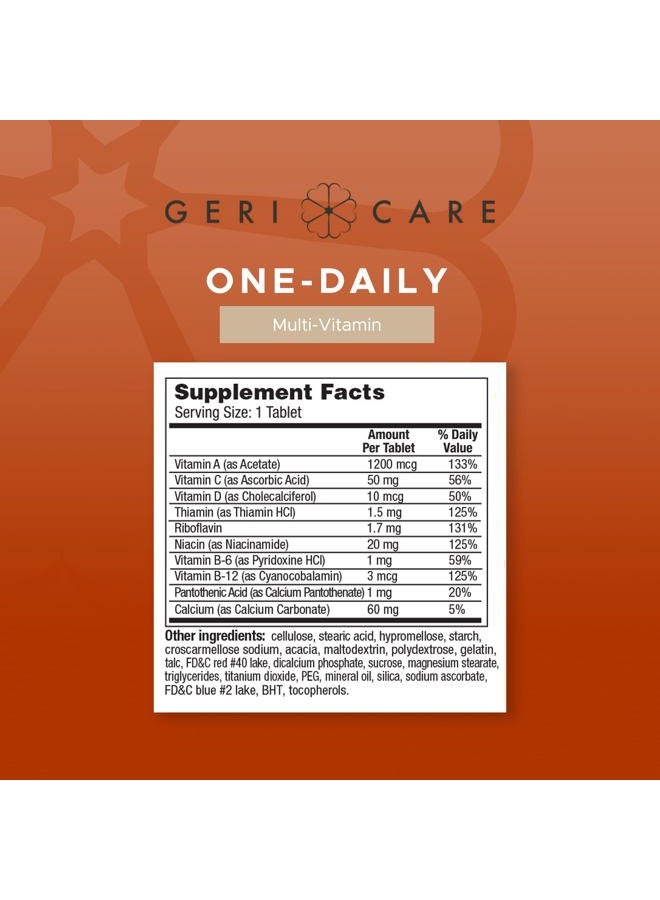GeriCare Multivitamin One-Daily Tablets 100 Per Bottle by Pharmaceuticals - Image 2