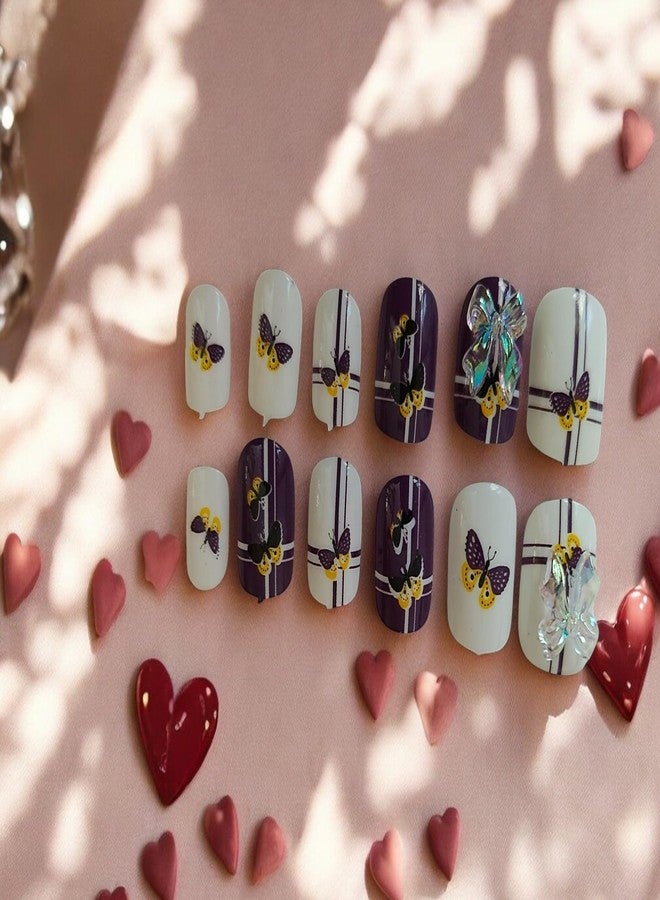 ROHISHALA Premium Designer 12pcs Stick-on Nails set, with Easy Glue Tab application, Nails are Reusable & Unbreakable (NAIL-5) - Image 2