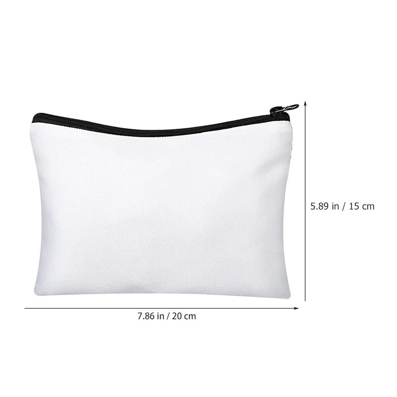8 Sets of DIY Heat Transfer Canvas Pencil Case Sublimation Make Up Bag Travel Zipper Bag - Image 2