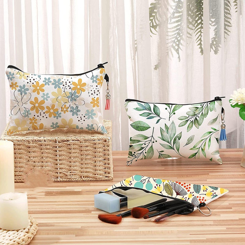 8 Sets of DIY Heat Transfer Canvas Pencil Case Sublimation Make Up Bag Travel Zipper Bag - Image 4