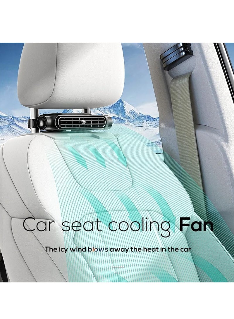 Zikra Car Seat Cooling Fan, Car Fan for Kids, USB Car Headrest Fan for Front Rear Seat, Air Circulation Fan, USB Powered 3 Speeds Portable Car Cooling Fan, for All Vehicles - Image 2