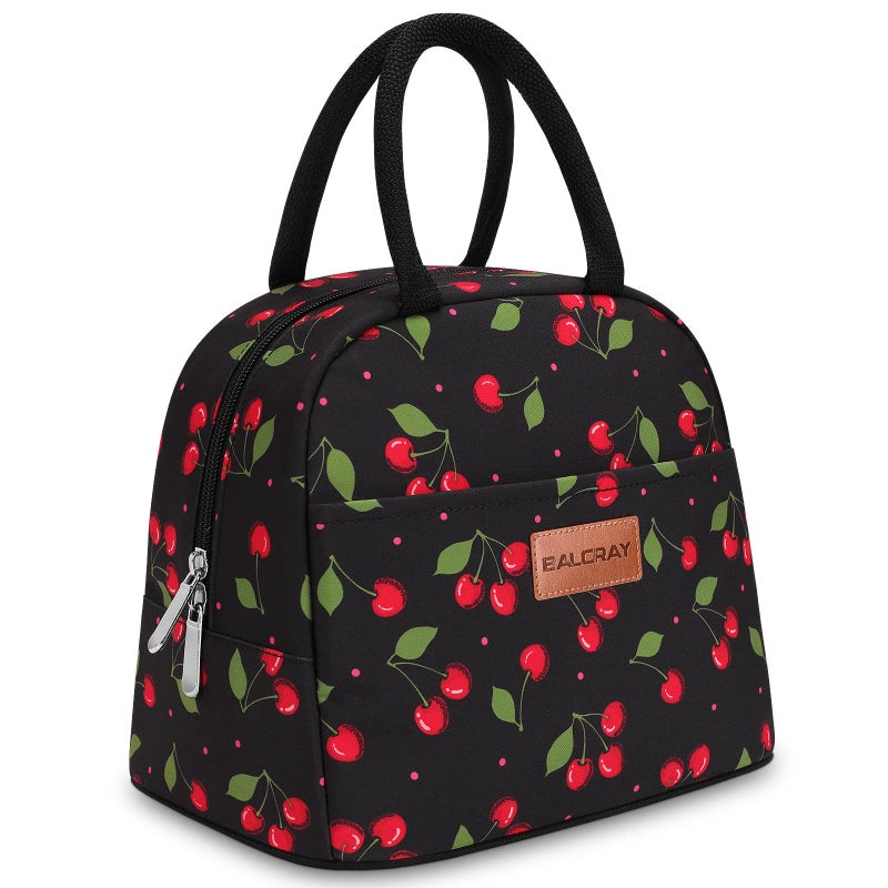 BALORAY Lunch Bag for Women Men Insulated Lunch Box for Adult Reusable Lunch Tote Bag for Work Picnic or Travel Cherry M