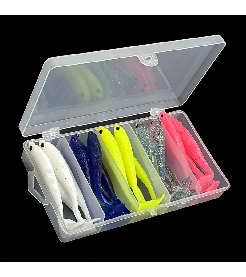 5pcs Soft Plastic Lures 70mm T Tail Paddle Baits for Saltwater Freshwater - Image 1