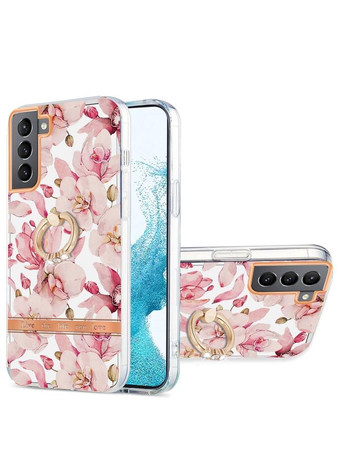 S-TOP Case For Samsung Galaxy S22 5G Ring IMD Flowers TPU Phone Case - Image 1