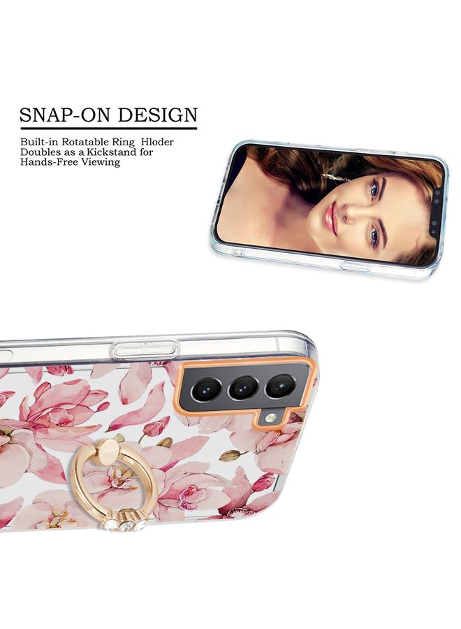 S-TOP Case For Samsung Galaxy S22 5G Ring IMD Flowers TPU Phone Case - Image 3