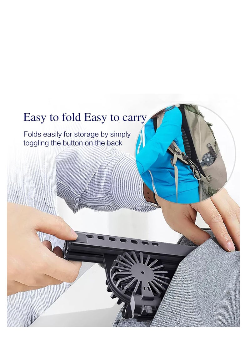 Generic RG Aluminum Foldable Laptop Stand with Dual Cooling Fans and Lighting Compatible with 10 to 15.6 Inch Laptops (Grey)  - Image 4