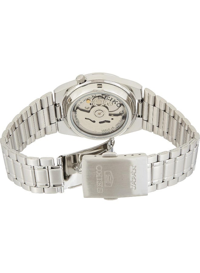 Seiko ساعة سيكو للرجال بقرص أسود وحزام من الفولاذ المقاوم للصدأ - Snk063J5، حزام فضي، عرض تناظري - Image 3