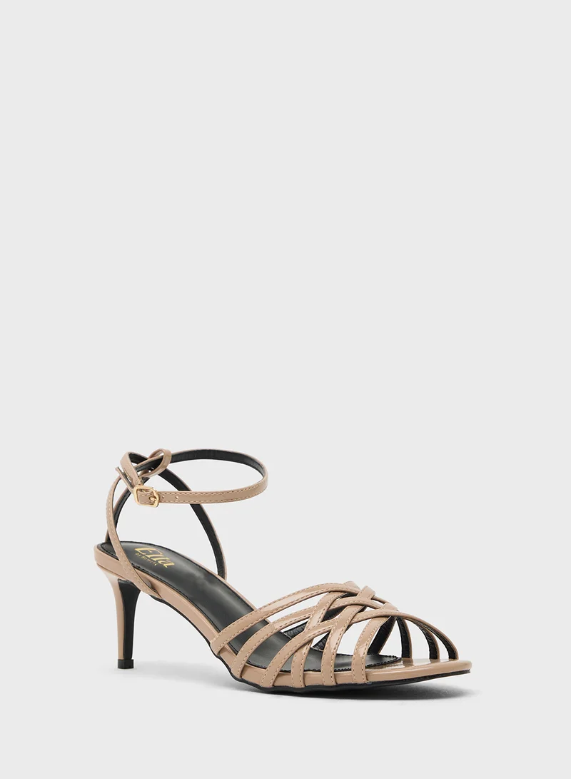 ELLA Mutli Strap Mid Heel Sandal