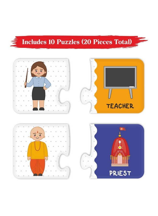 Webby Our Profession 2 Pieces Learning Pack Jigsaw Puzzle, Montessori Early Educational Pre School Puzzle Toys For 2+ Years Kid - Image 2