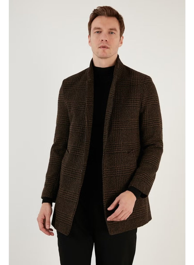 Buratti Slim Fit Single Slit Buttoned Lined Cashew Coat Men's Coat 5840110E - Image 1