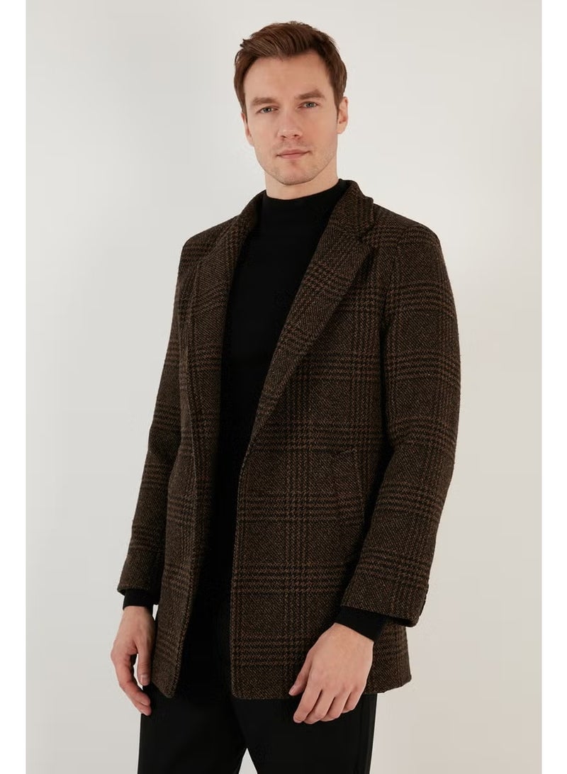 Buratti Slim Fit Single Slit Buttoned Lined Cashew Coat Men's Coat 5840110E - Image 4