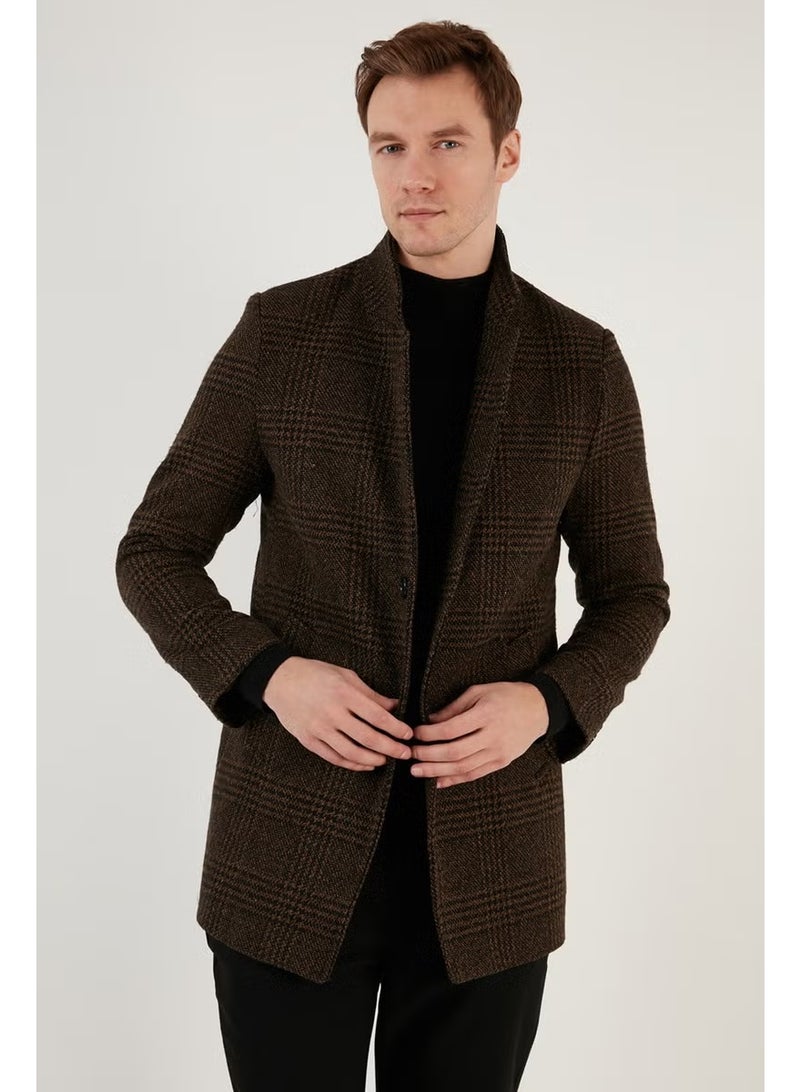 Buratti Slim Fit Single Slit Buttoned Lined Cashew Coat Men's Coat 5840110E - Image 2