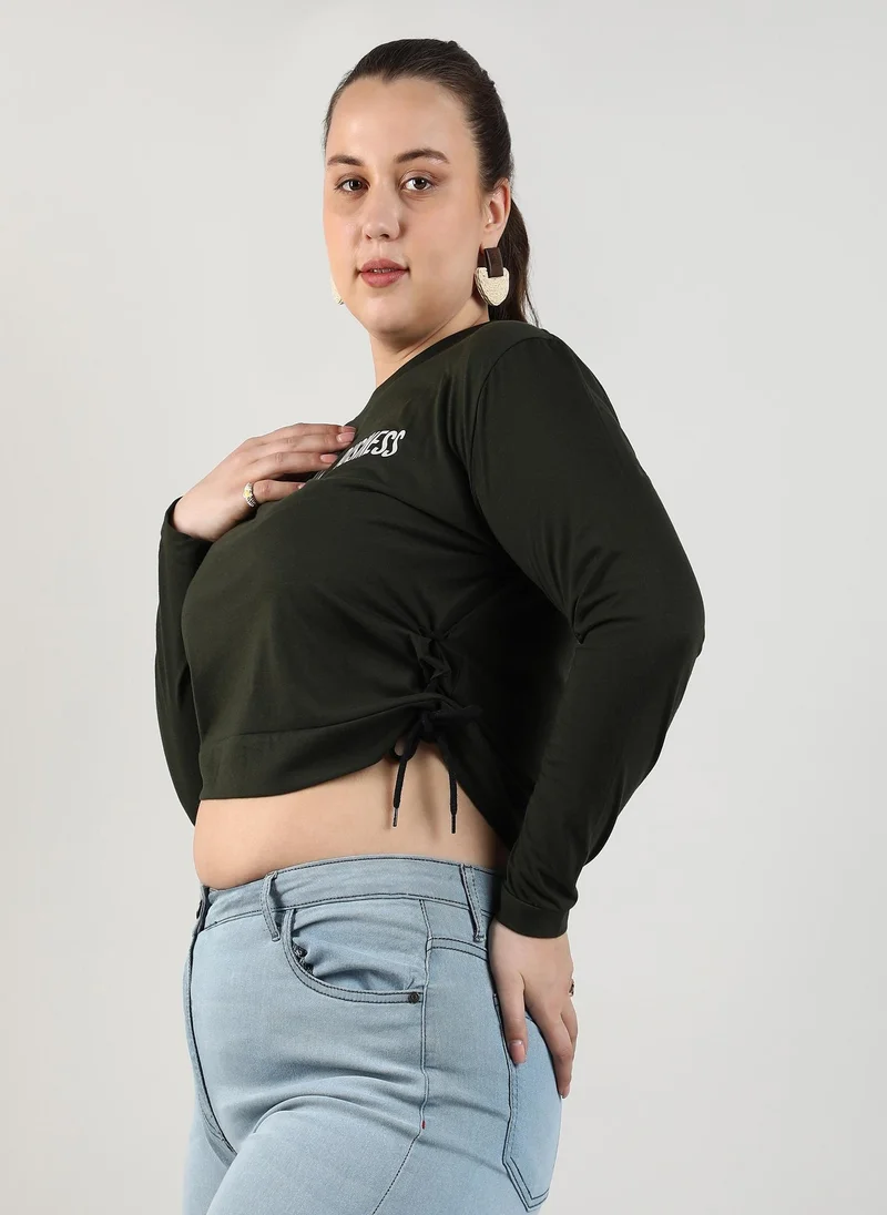 Instafab Plus Women's Forest Green None Of Your Business Top