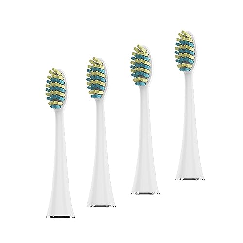 Voom Sonic Pro 7 Series Replacement Brush Heads Advanced Bristle Technology Soft Dupont Nylon Bristles Oral Care - White - Pack of 4 - Image 1
