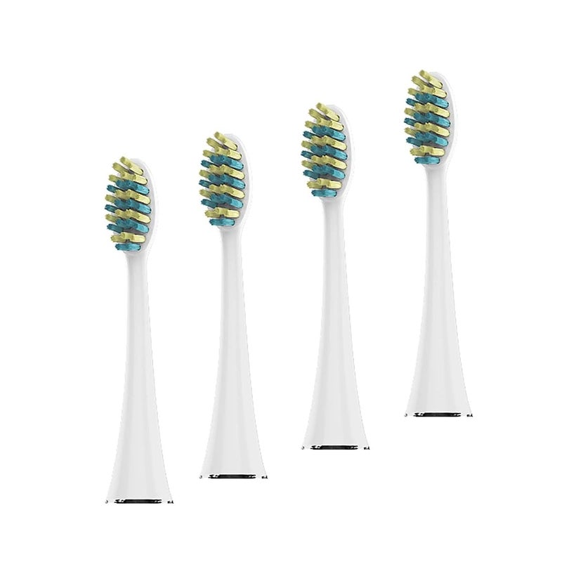 Voom Sonic Pro 7 Series Replacement Brush Heads Advanced Bristle Technology Soft Dupont Nylon Bristles Oral Care - White - Pack of 4 - Image 4