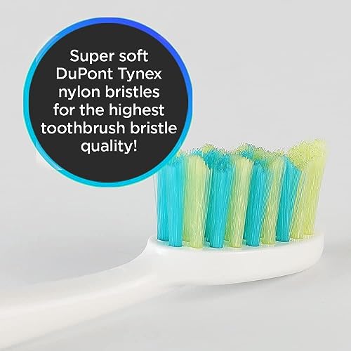 Voom Sonic Pro 7 Series Replacement Brush Heads Advanced Bristle Technology Soft Dupont Nylon Bristles Oral Care - White - Pack of 4 - Image 2