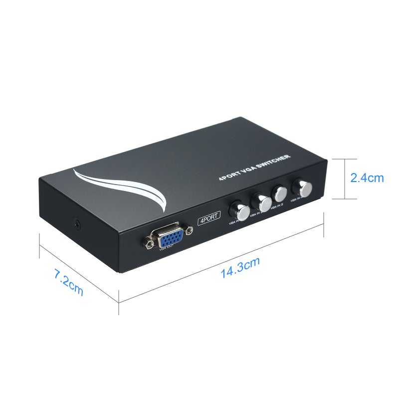 موزع VGA: 1 مدخل و 4 مخارج، توزيع فيديو عالي الدقة حتى 1920x1440 - مضخم إشارة متعدد الشاشات يعمل بالتركيب والتشغيل لأجهزة الكمبيوتر والشاشات والبروجكتور - Image 3