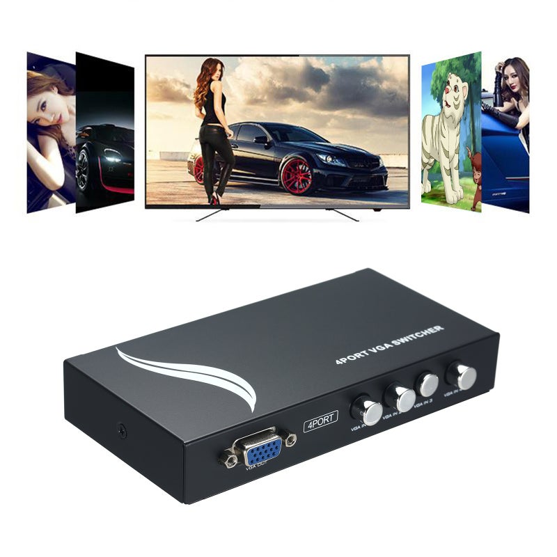 موزع VGA: 1 مدخل و 4 مخارج، توزيع فيديو عالي الدقة حتى 1920x1440 - مضخم إشارة متعدد الشاشات يعمل بالتركيب والتشغيل لأجهزة الكمبيوتر والشاشات والبروجكتور - Image 4