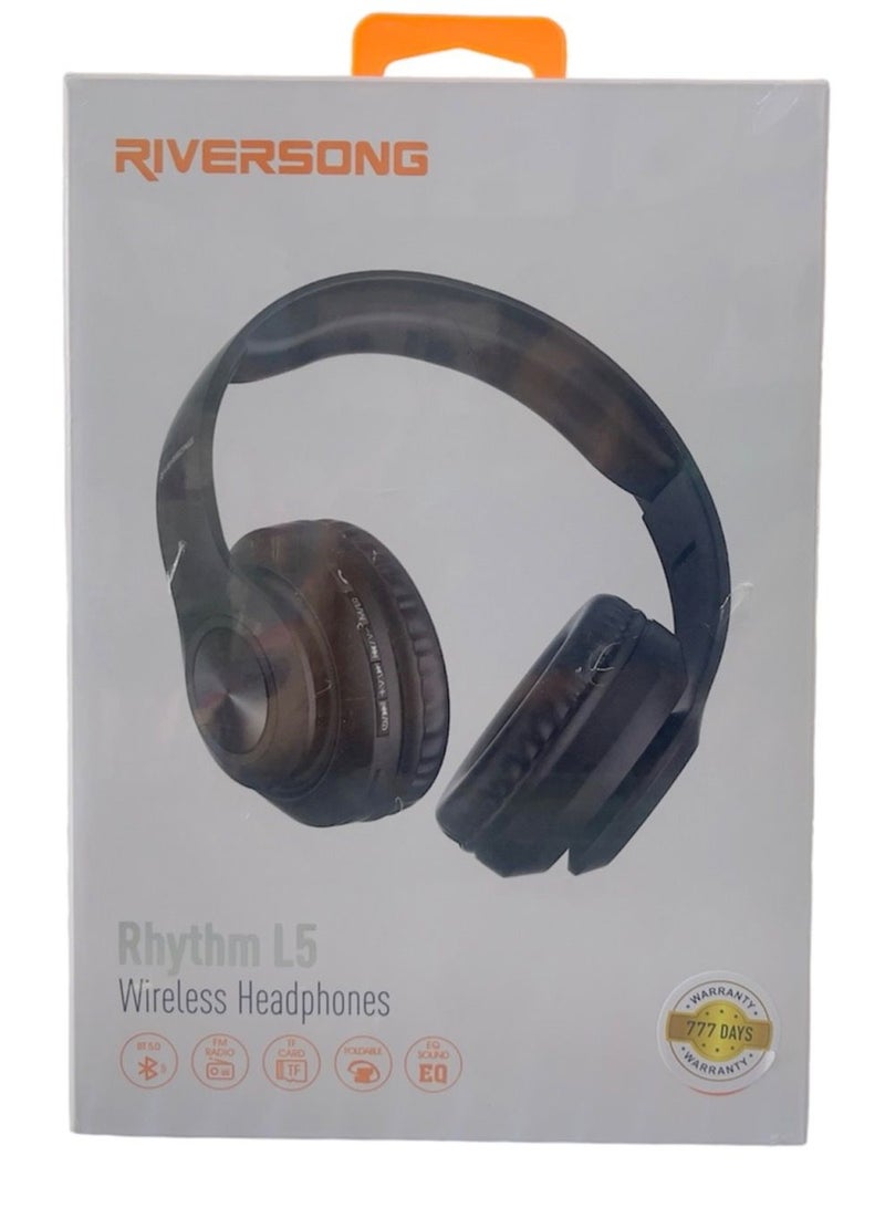 Riversong Wireless On Ear Headphones RHYTHM L5-EA205 Black - Image 3