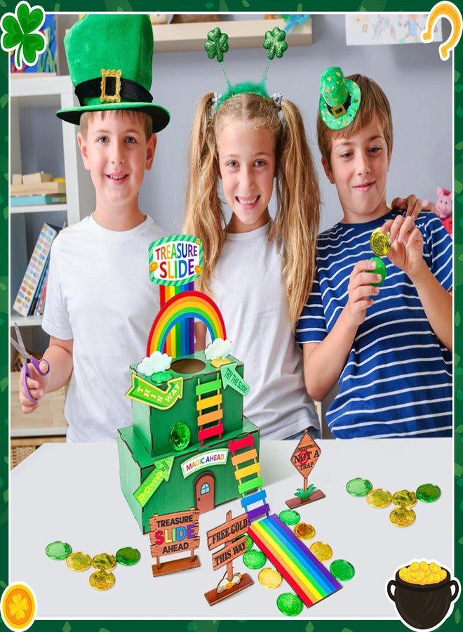 MALLMALL6 St. Patrick's Day Decorations Leprechaun Double Layers Trap Kit, Wood DIY Toys to Catch A Leprechaun Trap Craft Decor for Kids School Classroom Irish Themed Activities Shamrock Party Gifts - Image 4