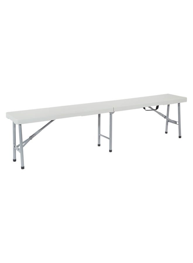Office Star Resin Furniture for Indoor or Outdoor Use, Single, Fold in Half 6 Foot Bench - Image 1