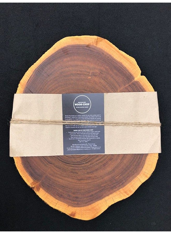 Wood Chop Wood Chop - Anti-Bacterial - Reversible - Shessham Tree Log Wooden Cutting Board - No Chemicals or Varnish Used - Natural Finish with Food Grade Mineral Oil (12 * 12 * 1.5 inch)  - Image 2