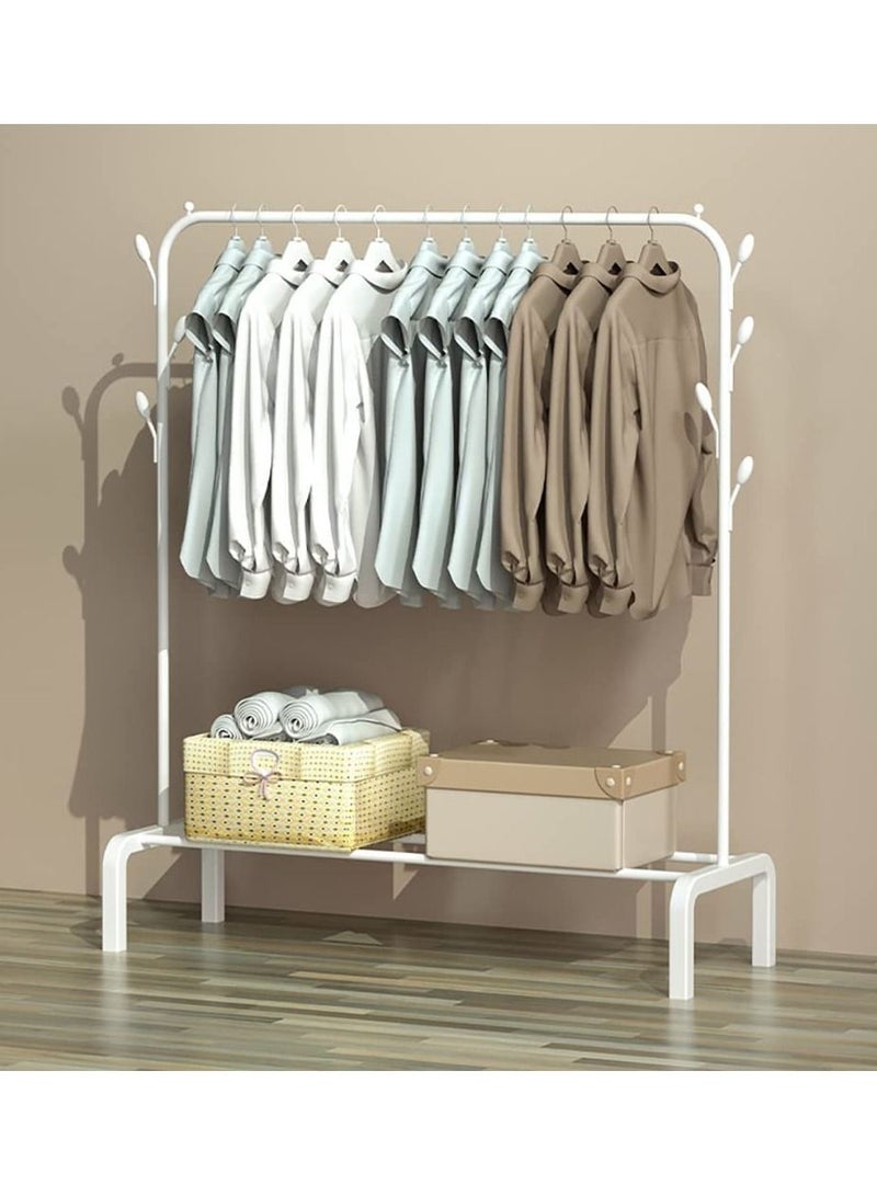 DubaiGallery Clothes Rail Heavy Duty Metal Garment Shelf Hanging Display Stand Rack White  - Image 2