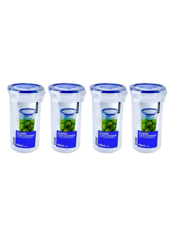 LocknLock Food Container Round 430ml – Pack of 4 | Airtight & Leak-Proof | BPA-Free | Eco-Friendly