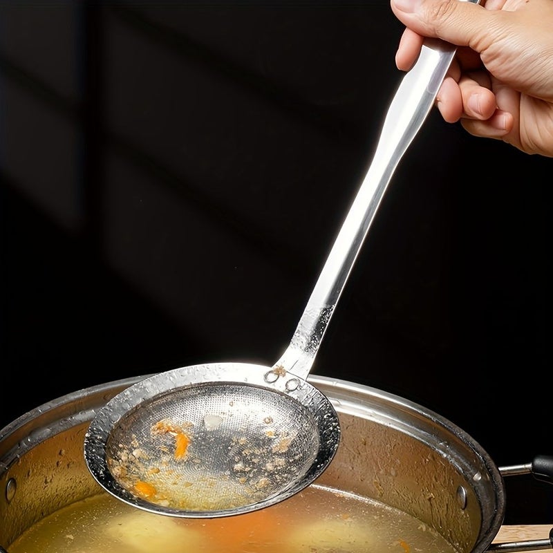Silver Large Stainless Steel Milk Frothing Skimmer Oil Separator Spoon For Kitchen - Image 4