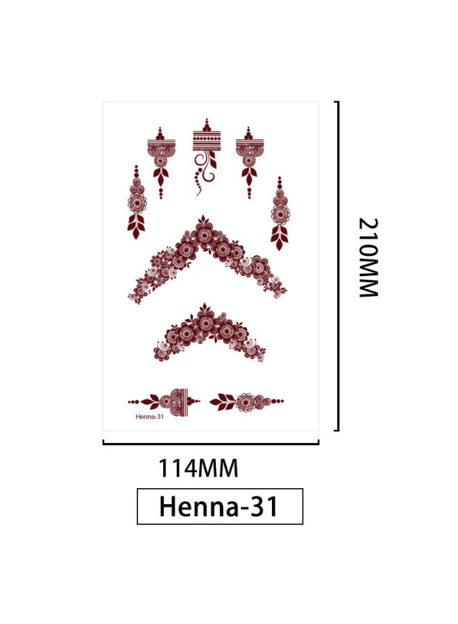 Mehendi Stickers Henna Mehendi stencil Tattoo Sticker for Hands Temporary Waterproof Mehndi Tattoo Body Art for Women & Girls - Image 1