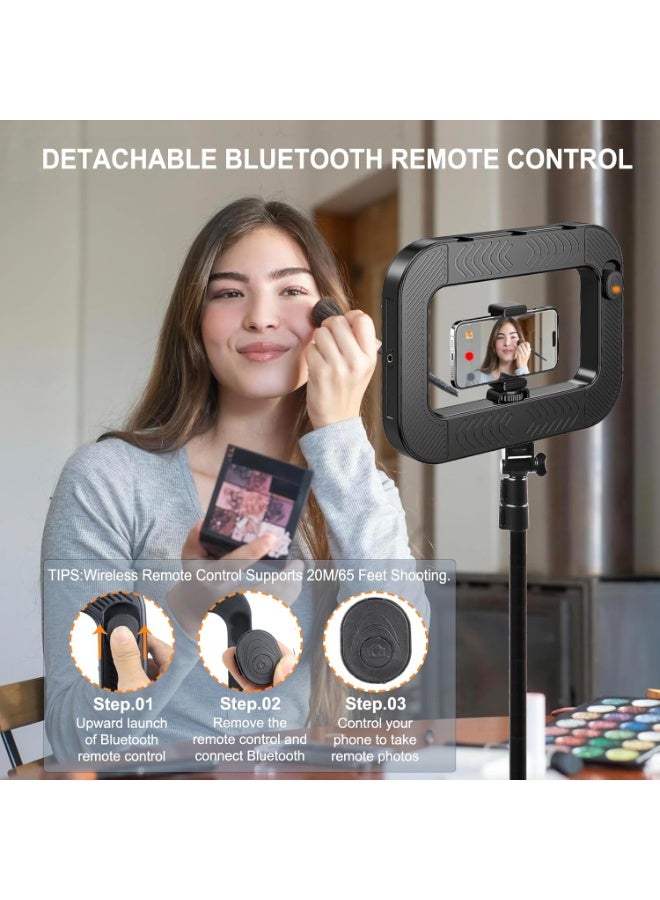 نومادو  إضاءة ملء التصوير، إضاءة حلقية محمولة، حامل فيديو للهواتف الذكية مزود بإضاءة، إضاءة سيلفي LED للمكياج، إضاءة LED محمولة بقوة ٢٠ واط، بطارية شحن مدمجة ٨٠٠٠ مللي أمبير/ساعة، حامل ثلاثي للأحذية الباردة بمسامير لولبية ١/٤ بوصة، إضاءة ملء الإضاءة للهواتف الذكية، الكاميرات، البث المباشر على تيك توك، التدوين على يوتيوب، تصوير المكياج - Image 4