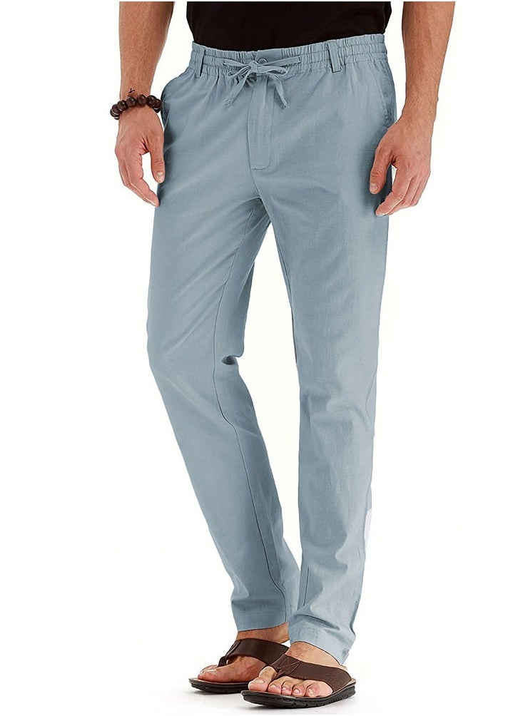 roaiss - Manfinity Basics Men's Solid Color Simple Daily Knitted Drawstring Long Pants - Image 1