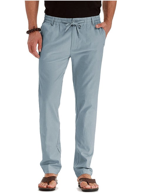 Manfinity Basics Men's Solid Color Simple Daily Knitted Drawstring Long Pants