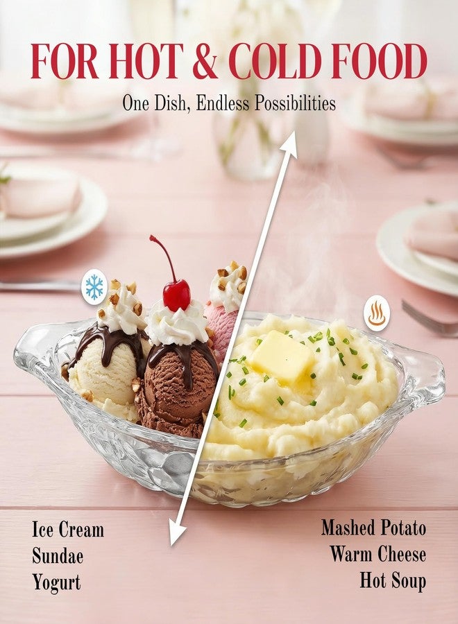 SOUJOY 8 Pack Banana Split Dish Boat, 8oz Acrylic Ice Cream Splits Plate, Clear Sundae Serving Bowl for Banana Split, Ice Cream, Fruits, Yogurt, Brownies, Snack - Image 4